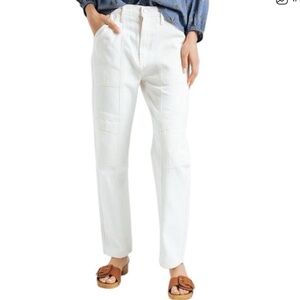 Agolde White moto Straight-Leg Jeans